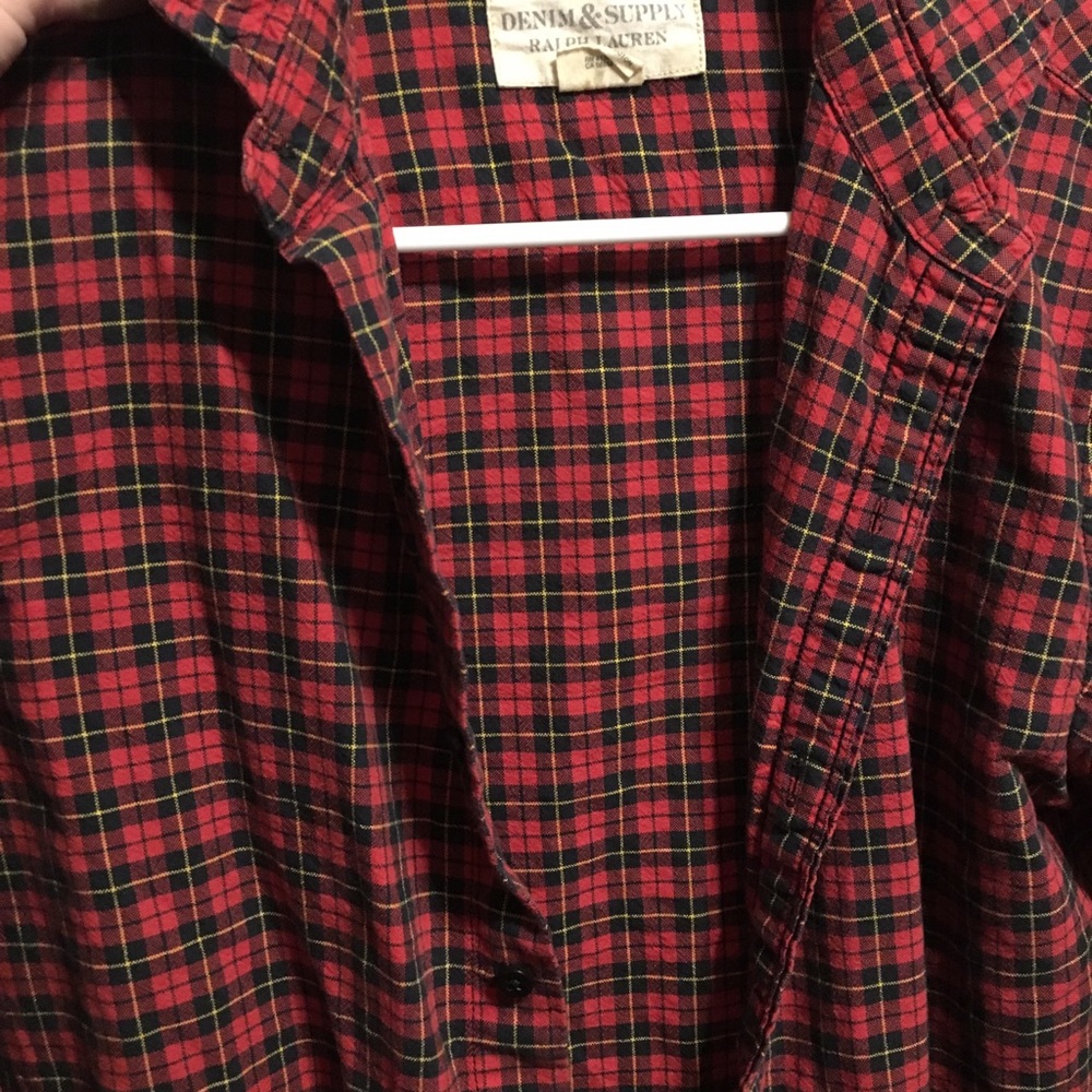 Red Checkered Button Down By Denim & Supply - image 2